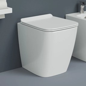 Wc Da Terra Senza Brida The ArtCeram Filo Muro Bianco Lucido "A16"