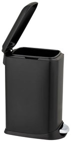 Cestino per la spazzatura nero opaco in acciaio con pedale 12 l Design – Wenko