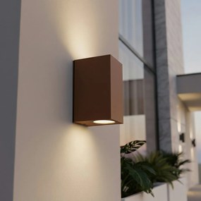 Applique Quadrata Bidirezionale IP65 - GU10 Mattone Corten