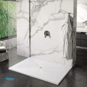 Duplach "Sorty" Piatto Doccia Marmoresina Effetto Pietra Colore Bianco 90x160 H 3