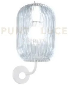 Applique bianco 1 luce vetro blu 1181bi-at-bl