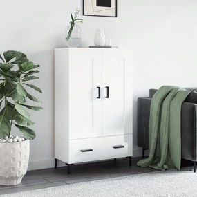 Credenza Bianco Lucido 69,5x31x115 Cm İn Legno Multistrato /