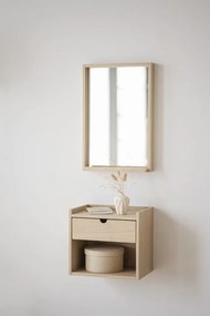 Comodino sospeso con ripiani in legno di quercia in colore naturale Hillmond - Rowico