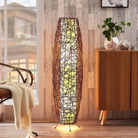 Lampada da terra Nias Lindby, Marrone / Ruggine, Soggiorno / Sala da pranzo, Legno, Moderno, Lampada da terra