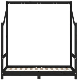 Giroletto per bambini nero 70x140 cm in legno massello di pino