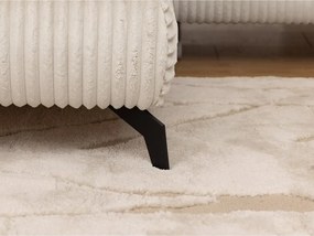 Divano angolare color crema (con penisola a sinistra/a L) con rivestimento in velluto a coste Marbeya – Ropez