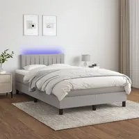 Letto a Molle Materasso e LED Grigio Chiaro 120x200 cm Tessuto cod mxl 57759