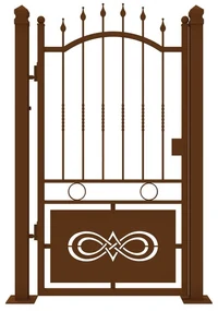 Cancello manuale Lavaredo in ferro, apertura a sinistra, L 104.5, H 180-195 cm, di colore marrone corten