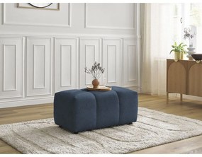 Poggiapiedi blu con rivestimento in ciniglia Roxelane – Bobochic Paris