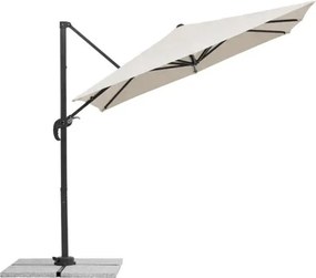 Ombrellone 3x4 In Alluminio Orientabile Ecru Con Braccio Decentrato Girevole