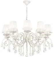 Lampadario Shabby Chic Grace Metallo Bianco 10 Luci