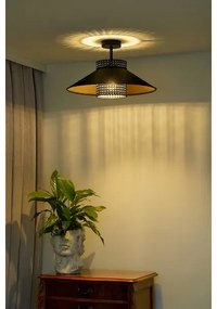 Duolla - Lampadario a plafone RIO RATTAN 1xE27/15W/230V diametro 45 cm nero/oro