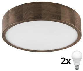 Brilagi - Lampada LED da soffitto CARVALHO 2xE27/60W/230V noce 37 cm