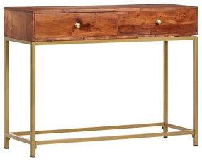 Tavolo Consolle 100x35x76 Cm İn Legno Massello Dacacia /