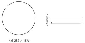 Ecolite W3090-18W - Plafoniera LED da bagno LIRA LED/18W/230V IP44