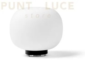 Bombo lampada da tavolo piccola d.15cm  struttura metallo nero atta...