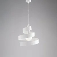 Lampadario moderna a sospensione in ferro una luce Bianco 30x h23 cm