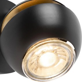 Faretto moderno 1 luce nero con interno oro - Buell Deluxe