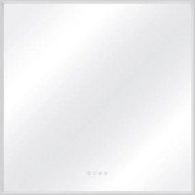Specchio con illuminazione integrata bagno quadrato SENSEA L 90 x H 90 x P 3.85 cm grigio / argento