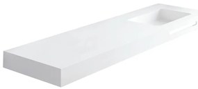 Lavabo sospeso rettangolare Zen H 10 x P 46 cm in acrilico bianco