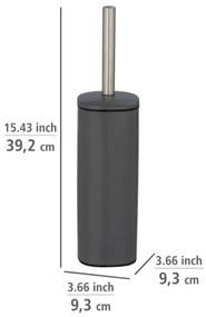 WENKO 24777100 - set per WC ALASSIO 9,3x39,2 cm acciaio inossidabile/grigio