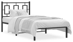 Giroletto Con Testiera İn Metallo Nero 90x200 Cm /
