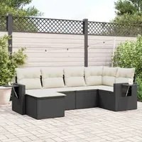 Set Divano da Giardino 6 pz con Cuscini Nero in Polyrattancod mxl 112398