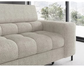 Divano angolare color crema allungabile/con contenitore (con penisola a sinistra/a L) e rivestimento in bouclé Ferucce – ELTAP