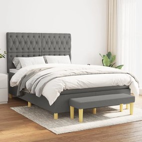 Giroletto A Molle Con Materasso Grigio Scuro 140x190 Cm Tessuto /