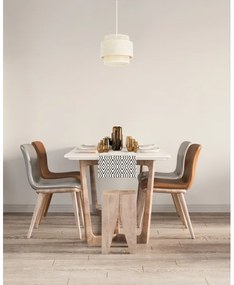 Lampada a sospensione a cavo BOHO 1xE27/60W/230V Ø 20 cm crema/iuta