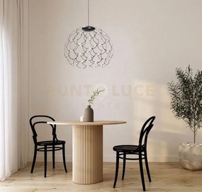 Lamoi lampadario a sospensione media nera d.60cm 3000k 8928lm 72w d...