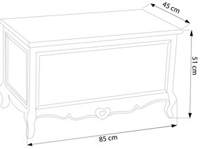 Baule in legno di paulownia shabby chic