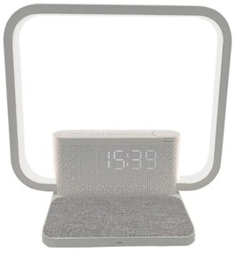 Immax 08994L - Lampada da tavolo LED dimmerabile con sveglia e di ricarica 18W/230V bianco