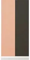 Ferm Living Carta da parati Thick Lines - Green/ Rose
