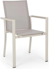 Set 4 Sedie Da Esterno In Alluminio E Textilene Con Braccioli Konnor Rastin Bizzotto