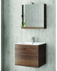 Kamalu - mobiletto bagno 60 cm lavabo incasso e due cassetti nel-60