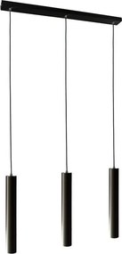 Lampadario Design Tubix nero paralume nero 3x GU10 NOVECENTO