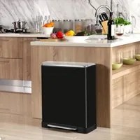 EKO Pattumiera a Pedale E-Cube 28 L+18 L Nero Opaco 440028