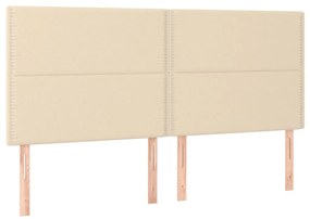 Testiera a led crema 160x5x118/128 cm in tessuto