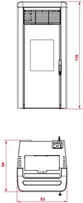 royal lea air 120 us stufa a pellet ad aria uscita fumi superiore 12kw serbatoio 17kg 53x54x116 cm in acciaio rosso bordeaux