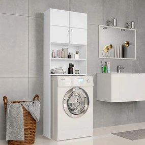 Mobile Per Lavatrice Bianco 64x25,5x190 Cm İn Multistrato /