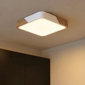 Brilagi - Plafoniera LED dimmerabile PILANA LED/48W/230V rovere/bianco 42x42 cm + telecomando