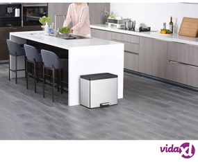 EKO Pattumiera a Pedale Essential 3x9 L Argento Opaco