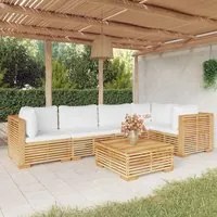 Set Divani da Giardino 6 pz con Cuscini Legno Massello di Teak 3100899