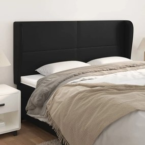 Testiera Ad Orecchio Nera 163x23x118/128 Cm İn Similpelle /