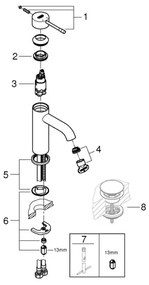 GROHE 23590001 - ESSENCE Miscelatore lavabo Misura S, Cromo lucido