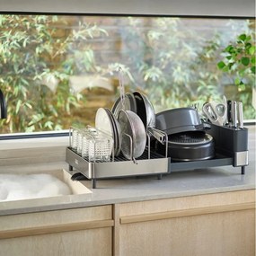 Scolapiatti in metallo blu-argento Extend - Joseph Joseph