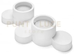 Chio lampada da soffitto 2 luci tonda attacco gx53 in gesso bianco