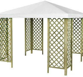 Gazebo Badger JT40 in legno massello struttura naturale, copertura bianco L 300 x P 400 x H 265 cm