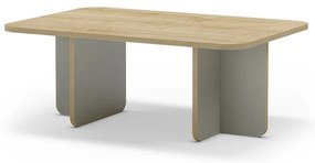 Tavolino da salotto in verde chiaro/di colore naturale con piano effetto rovere 56x100 cm Hillary – Marckeric